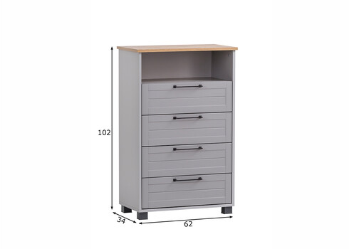 Kummut JELDA tamm / hall, 62x34xH102 cm