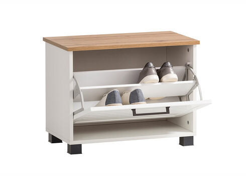 Jalatsikapp JELDA tamm / mattvalge, 62x34xH47 cm