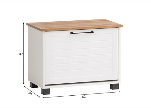 Jalatsikapp JELDA tamm / mattvalge, 62x34xH47 cm