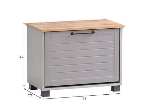 Jalatsikapp JELDA tamm / hall, 62x34xH47 cm