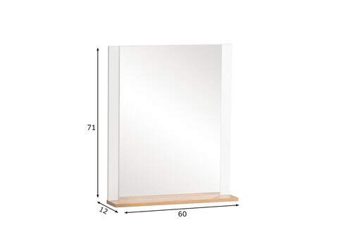 Seinapeegel JELDA tamm / mattvalge, 60x12xH71 cm