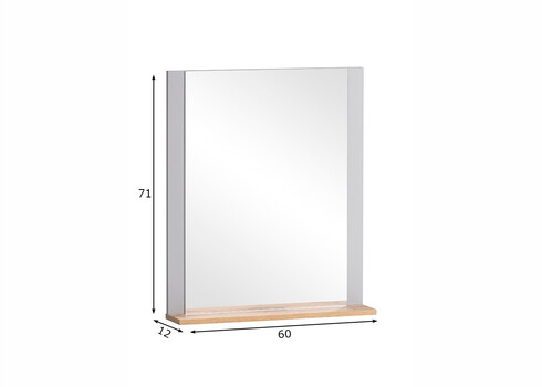 Seinapeegel JELDA tamm / hall, 60x12xH71 cm