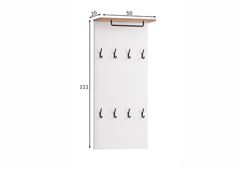 Seinanagi JELDA tamm / mattvalge, 50x20xH111 cm