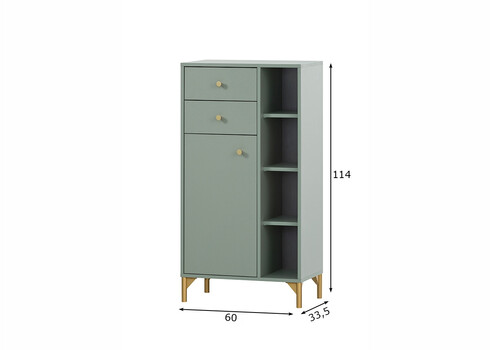 Vannitoakapp ANDO roheline, 60x33,5xH114 cm