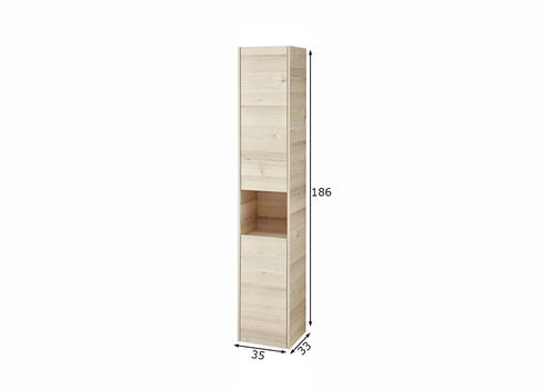 Kõrge vannitoakapp 393 hele mänd, 35x33xH186 cm