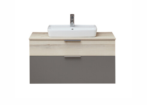 Valamukapp + valamu 394 hele mänd / tumehall, 101x46xH61 cm