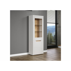 Kummut MARLON valge läige / tamm, 65x39xH192 cm