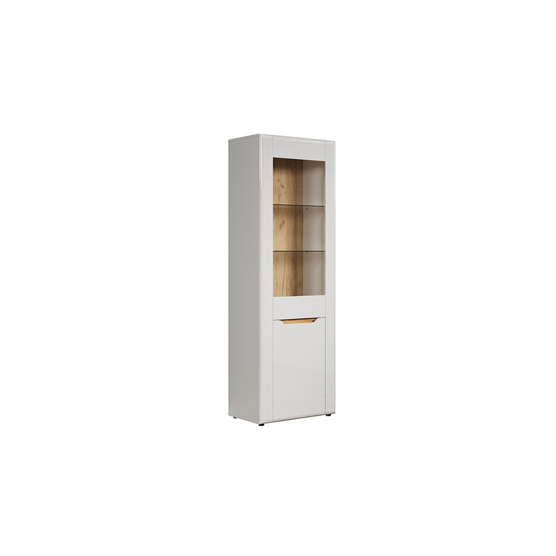 Kummut MARLON valge läige / tamm, 65x39xH192 cm