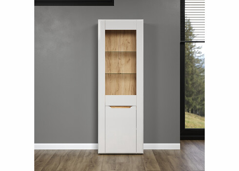 Kummut MARLON valge läige / tamm, 65x39xH192 cm