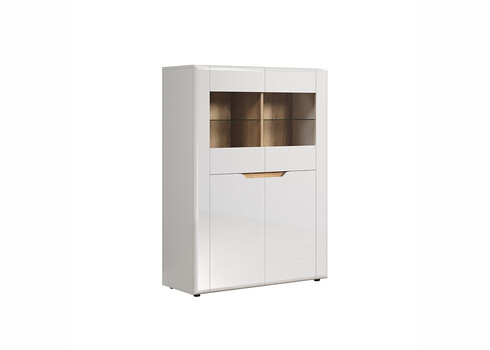 Kummut MARLON valge läige / tamm, 96x39xH132 cm