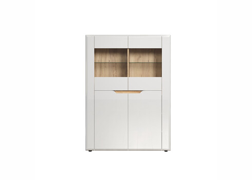 Kummut MARLON valge läige / tamm, 96x39xH132 cm
