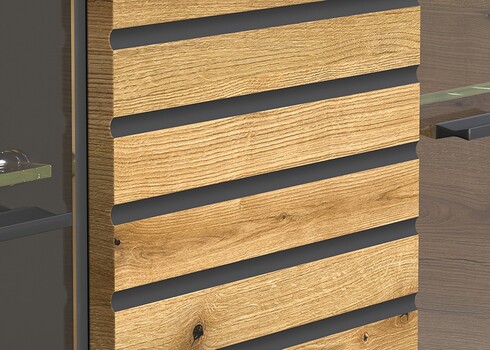 Vitriinkapp NORRIS antratsiit / tamm, 51x38xH205 cm