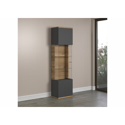 Vitriinkapp NORRIS antratsiit / tamm, 51x38xH205 cm