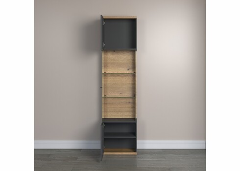 Vitriinkapp NORRIS antratsiit / tamm, 51x38xH205 cm