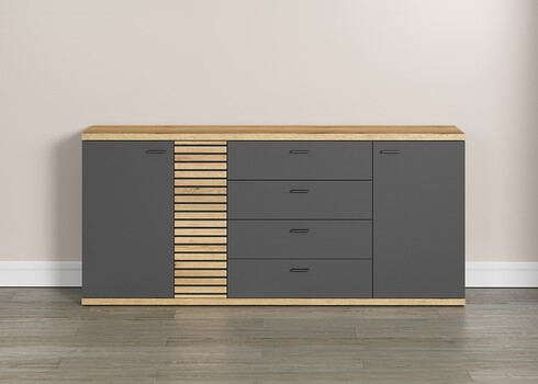Kummut NORRIS antratsiit / tamm, 186x42xH85 cm