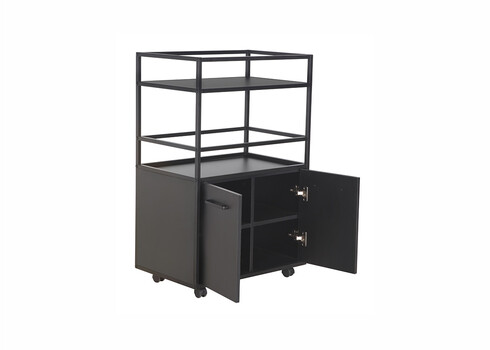 Baarikapp ratastel MOSAIK must, 60x40xH94 cm