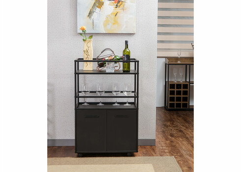 Baarikapp ratastel MOSAIK must, 60x40xH94 cm