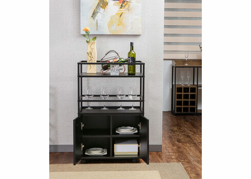 Baarikapp ratastel MOSAIK must, 60x40xH94 cm