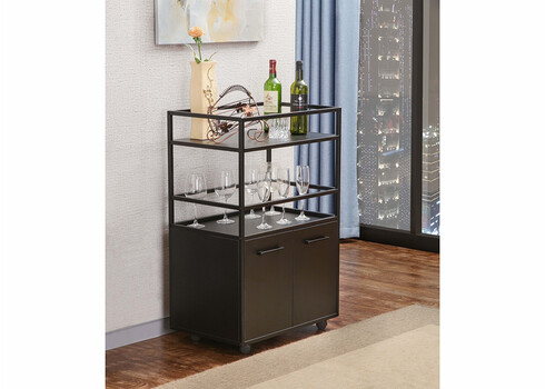 Baarikapp ratastel MOSAIK must, 60x40xH94 cm