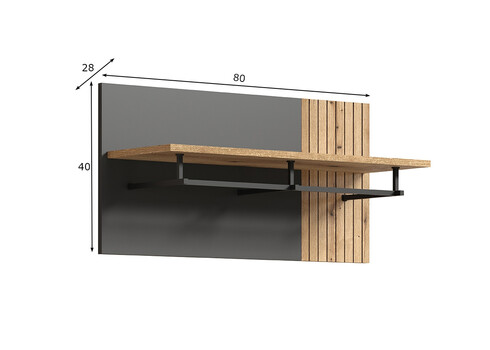Seinanagi ESTEBAN antratsiit / tamm, 80x28xH40 cm