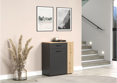 Kummut ESTEBAN antratsiit / tamm, 80x26xH88 cm