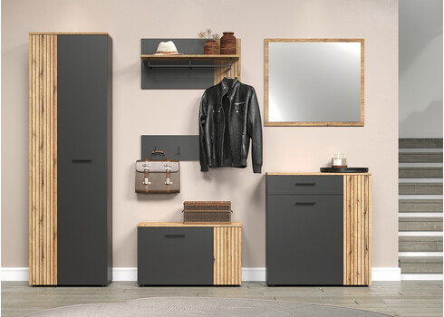 Kummut ESTEBAN antratsiit / tamm, 80x26xH88 cm