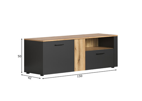 Tv-alus ESTEBAN antratsiit / tamm, 150x42xH50 cm