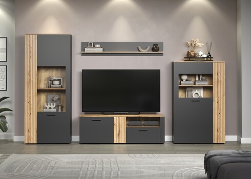 Tv-alus ESTEBAN antratsiit / tamm, 150x42xH50 cm