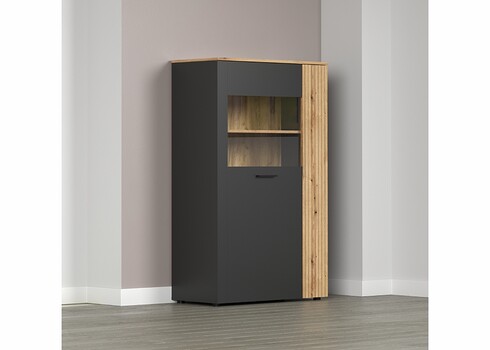 Kummut ESTEBAN antratsiit / tamm, 90x42xH146 cm