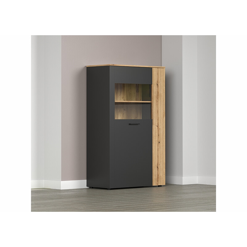 Kummut ESTEBAN antratsiit / tamm, 90x42xH146 cm