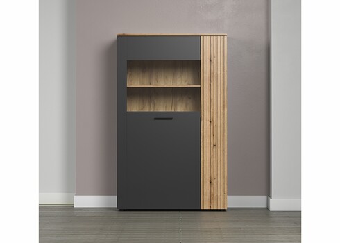 Kummut ESTEBAN antratsiit / tamm, 90x42xH146 cm