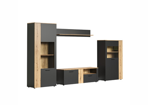 Elutoamööbli komplekt ESTEBAN antratsiit / tamm