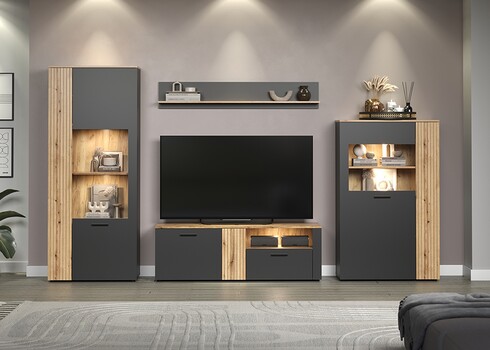 Elutoamööbli komplekt ESTEBAN antratsiit / tamm