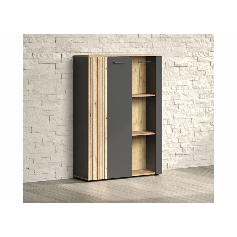 Kummut ESTEBAN antratsiit / tamm, 90x34xH132 cm