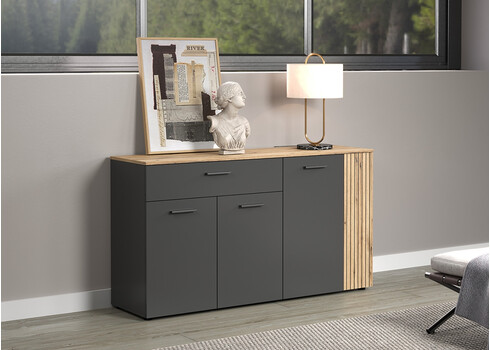 Kummut ESTEBAN antratsiit / tamm, 150x42xH83 cm