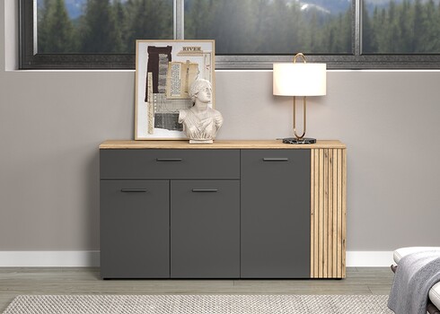 Kummut ESTEBAN antratsiit / tamm, 150x42xH83 cm