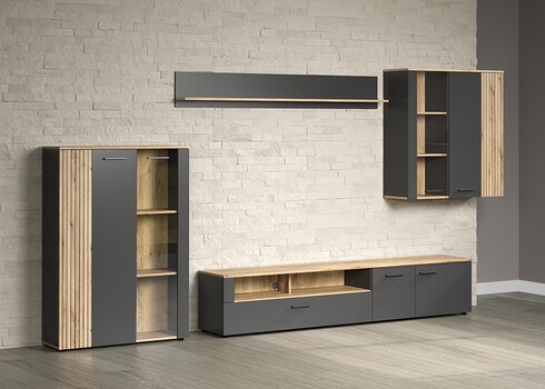 Elutoamööbli komplekt ESTEBAN antratsiit / tamm