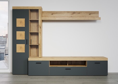 Tv-alus TYLER antratsiit / tamm, 230x52xH52 cm