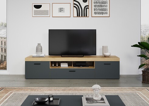 Tv-alus TYLER antratsiit / tamm, 230x52xH52 cm