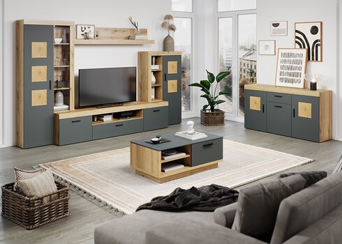 Tv-alus TYLER antratsiit / tamm, 230x52xH52 cm