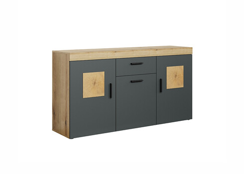 Kummut TYLER antratsiit / tamm, 160x42xH86 cm