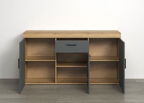 Kummut TYLER antratsiit / tamm, 160x42xH86 cm