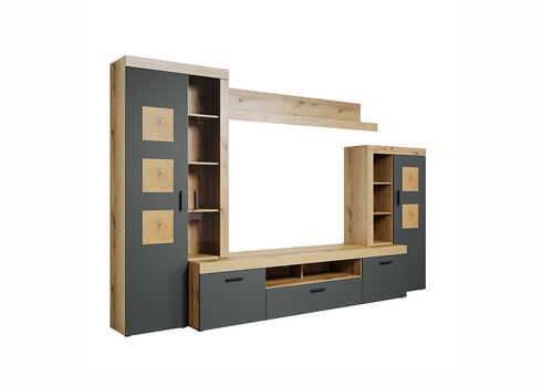 Elutoamööbli komplekt TYLER antratsiit / tamm