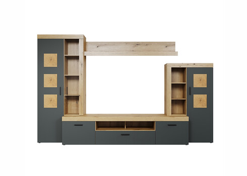 Elutoamööbli komplekt TYLER antratsiit / tamm