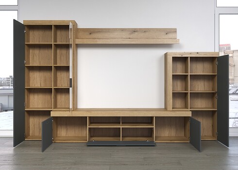 Elutoamööbli komplekt TYLER antratsiit / tamm