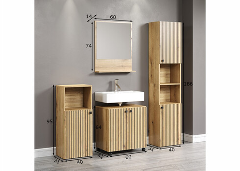 Vannitoamööbli komplekt PURE BLISS tamm
