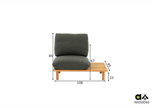 Tugitool Apple Bee SLING pruun / hall, 108x85xH62 cm