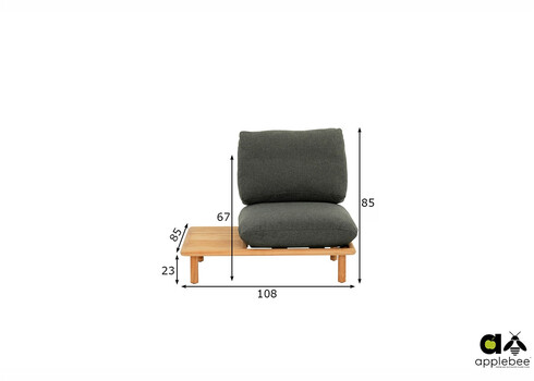 Tugitool parem Apple Bee SLING pruun / hall, 108x85xH62 cm