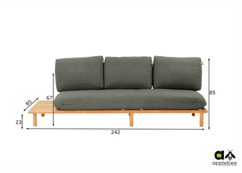 Diivan parem Apple Bee SLING pruun / hall, 242x85xH62 cm