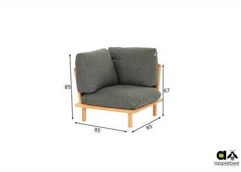 Diivan nurk Apple Bee SLING pruun / hall, 85x85xH62 cm